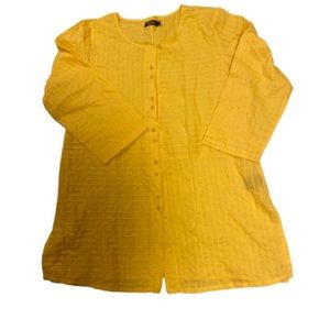 Fabindia yellow textured shirt